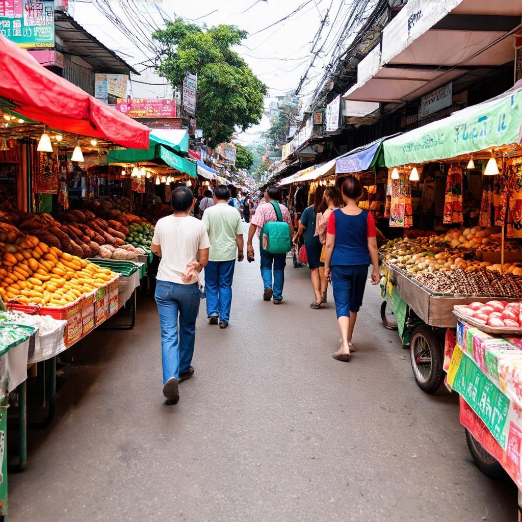 Chợ Quán Bành TP Vinh đông đúc với nhiều gian hàng bày bán